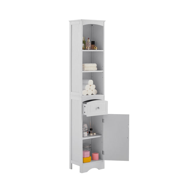 Odaof Tall Bathroom Freestanding Storage Cabinet with Drawer Adjustable Shelf