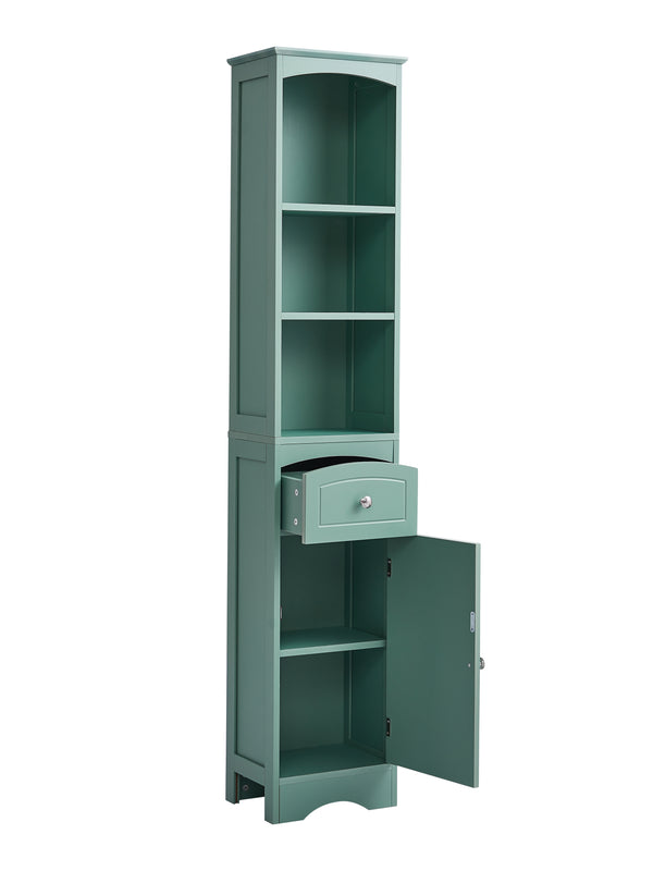 Odaof Tall Bathroom Freestanding Storage Cabinet with Drawer Adjustable Shelf