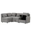 PERCINCE Convertible Modular Free Combination 4 Seater Chenille Fabric Sectional sofa with 5 Pillows