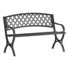 Odaof Patio Outdoor Anti-Rust Iron Steel Garden Bench for Porch Path Yard