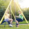 5 in 1 Outdoor Tolddler Swing Set with Steel Frame for Playgrond - RaDEWAY