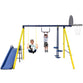 Odaof 5 in 1 Outdoor Tolddler Swing Set with Steel Frame
