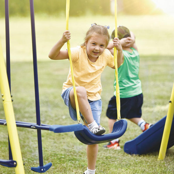 5 in 1 Outdoor Tolddler Swing Set with Steel Frame for Playgrond - RaDEWAY