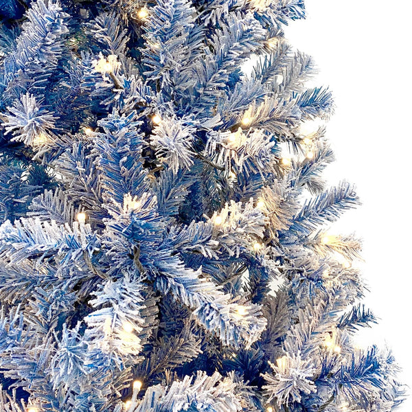 Pre-Lit Xmas Tree Snow Flocked Artificial Holiday Christmas Tree w/750 Branch - RaDEWAY