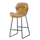 MARLUNCH Round bar stool set with shelf, upholstered stool with backrest
