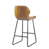 Round bar stool set with shelf, upholstered stool with backrest - RaDEWAY