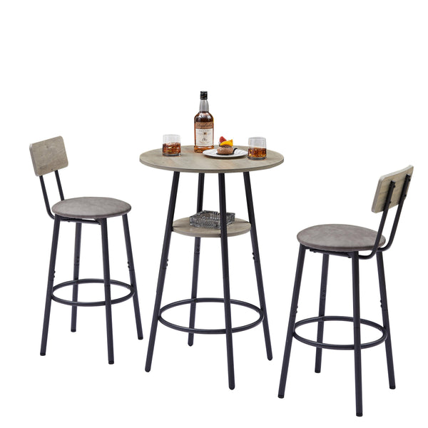 Leather Bar Chair with High-Density Sponge PU Chair Counter Height Pub Kitchen Stools - RaDEWAY