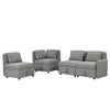 Convertible Modular Free Combination 4 Seater Chenille Fabric Sectional sofa with 5 Pillows - RaDEWAY