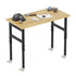 Adjustable Height Oak Workbench With Sockets with 4 Wheels for Garage - RaDEWAY